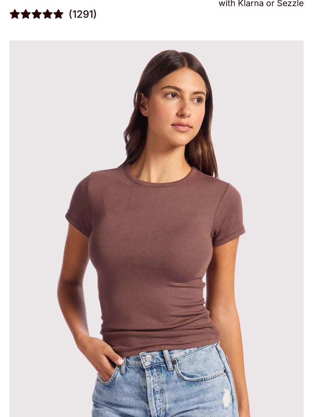 NUUDS Short Sleeve Slinky Rib in Coffee